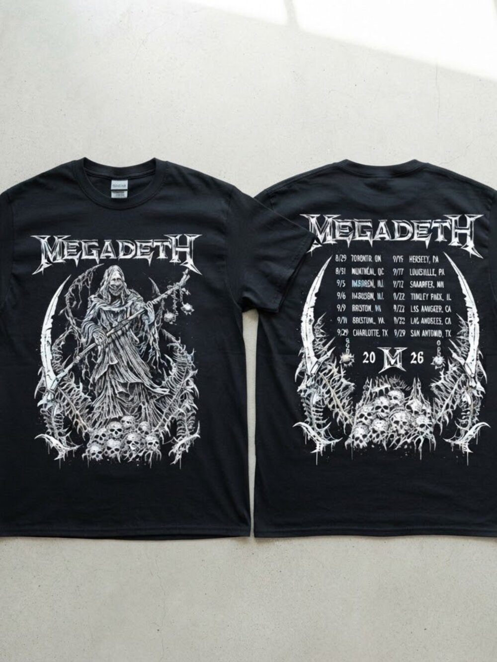 Megadeth North American Tour 2026 Vic The Reaper Black T-Shirt S-4XL